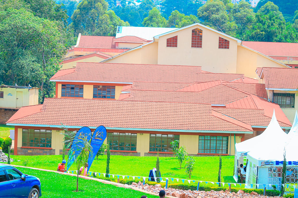 Green landscaped university campus