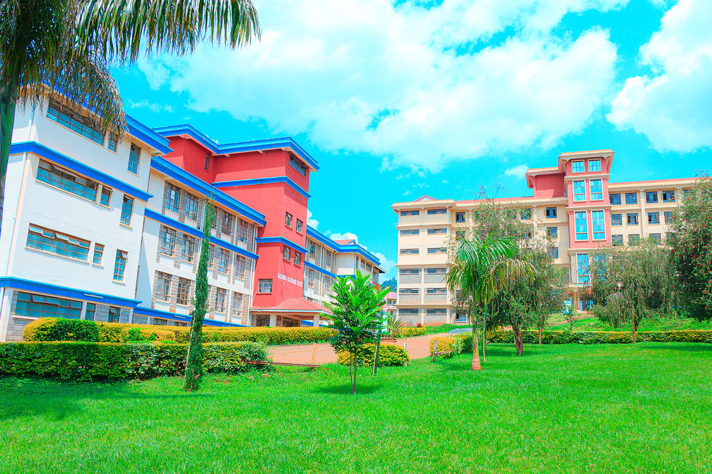 Modern academic buildings and green campus